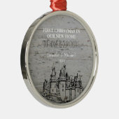 Eerste Kerstmis in ons nieuwe Home Castle Metalen Ornament (Rechts)