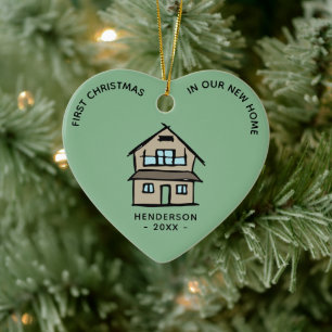 Eerste Kerstmis in ons nieuwe home real-state-Logo Keramisch Ornament