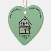 Eerste Kerstmis in ons nieuwe home real-state-Logo Keramisch Ornament (Links)