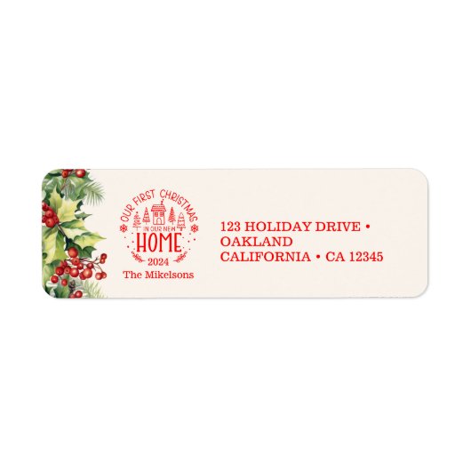 Eerste Kerstmis in ons nieuwe huis Etiket (Voorkant)