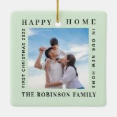 Eerste Kerstmis in ons nieuwe huis Grappige Lichte Keramisch Ornament (Achterkant)