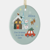 Eerste Kerstmis in ons nieuwe huis Keramisch Ornament (Rechts)