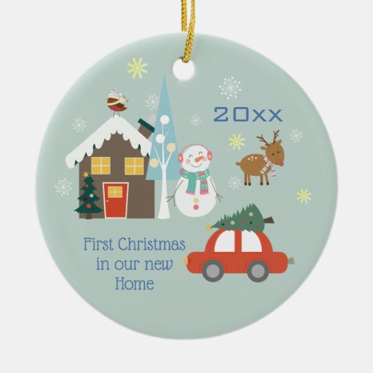 Eerste Kerstmis in ons nieuwe huis Keramisch Ornament (Voorkant)