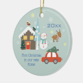 Eerste Kerstmis in ons nieuwe huis Keramisch Ornament (Links)