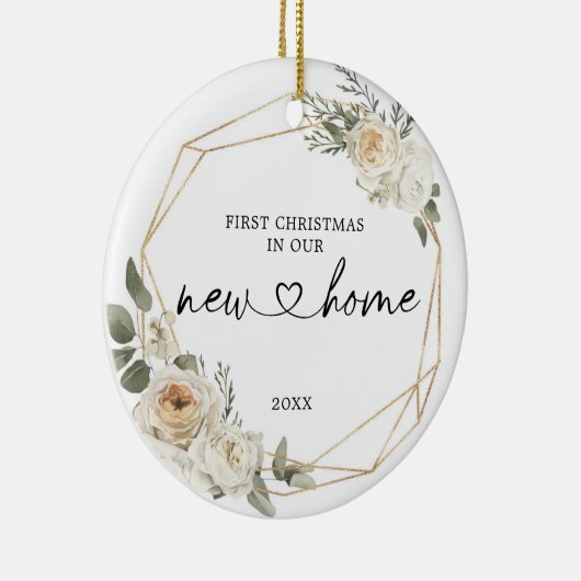 Eerste Kerstmis in ons nieuwe huis Keramisch Ornament (Rechts)