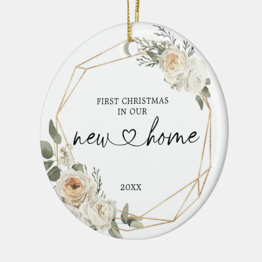 Eerste Kerstmis in ons nieuwe huis Keramisch Ornament (Links)