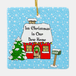 Eerste Kerstmis in Ons Nieuwe Huis Keramisch Ornament