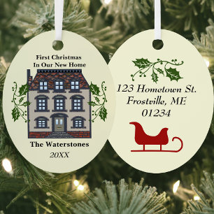 Eerste Kerstmis in ons nieuwe huis Metalen Ornament