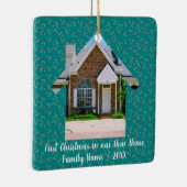 Eerste Kerstmis in ons nieuwe huis Persoonlijke fo Keramisch Ornament (Rechts)