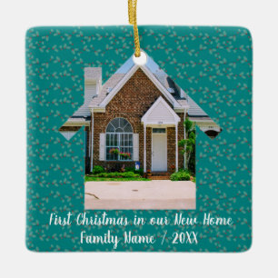 Eerste Kerstmis in ons nieuwe huis Persoonlijke fo Keramisch Ornament