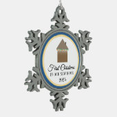 Eerste Kerstmis in ons nieuwe huis Tin Sneeuwvlok Ornament (Links)