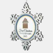 Eerste Kerstmis in ons nieuwe huis Tin Sneeuwvlok Ornament (Rechts)