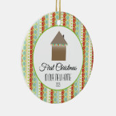 Eerste Kerstmis in ons nieuwe huis veelkleurig Keramisch Ornament (Rechts)