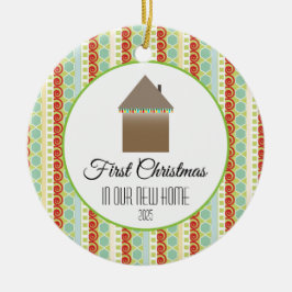 Eerste Kerstmis in ons nieuwe huis veelkleurig Keramisch Ornament