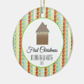 Eerste Kerstmis in ons nieuwe huis veelkleurig Keramisch Ornament (Links)
