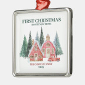 Eerste Kerstmis in ons nieuwe huis Winter Boho Metalen Ornament (Links)