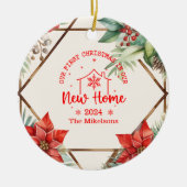 Eerste Kerstmis in ons nieuwe huisgroen Keramisch Ornament (Voorkant)