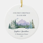 Eerste Kerstmis in ons nieuwe kerst Keramisch Ornament (Voorkant)