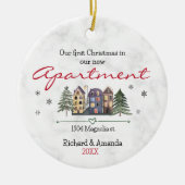 Eerste Kerstmis in ons nieuwe schattige appartemen Keramisch Ornament (Voorkant)