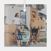 Eerste Kerstmis in ons nieuwe thuis | Foto Glas Ornament (Voorkant)