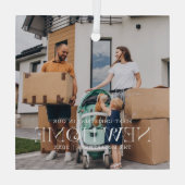 Eerste Kerstmis in ons nieuwe thuis | Foto Glas Ornament (Achterkant)