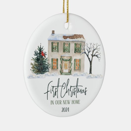 Eerste Kerstmis in ons nieuwe thuis Keramisch Ornament (Rechts)