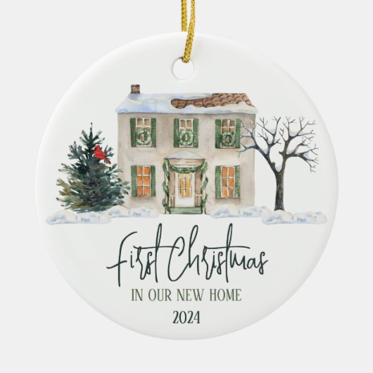 Eerste Kerstmis in ons nieuwe thuis Keramisch Ornament (Voorkant)
