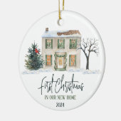 Eerste Kerstmis in ons nieuwe thuis Keramisch Ornament (Links)