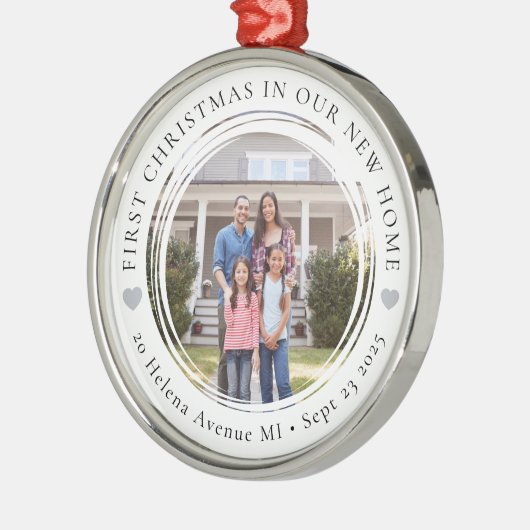 Eerste Kerstmis in ons nieuwe thuis Metalen Ornament (Links)