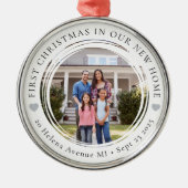Eerste Kerstmis in ons nieuwe thuis Metalen Ornament (Voorkant)