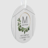 Eerste Kerstmis in ons nieuwe thuis | Monogram Wre Ornament (voorkant)