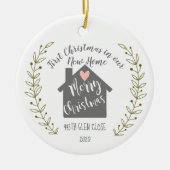Eerste Kerstmis in ons nieuwe thuishart Keramisch Ornament (Voorkant)