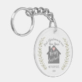 Eerste Kerstmis in ons nieuwe thuishart Sleutelhanger (Voorkant Links)