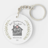 Eerste Kerstmis in ons nieuwe thuishart Sleutelhanger (Achterkant)