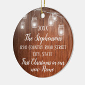 Eerste Kerstmis in ons nieuwe  thuishout Keramisch Ornament (Links)