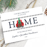 Eerste Kerstmis in ons nieuwe thuiskerstfeest Briefkaart<br><div class="desc">Eerste Kerstmis in ons nieuwe Briefkaart voor Kerstmis thuis</div>