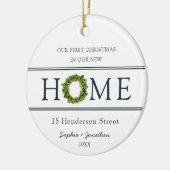 Eerste Kerstmis in ons nieuwe thuiskerstfeest Keramisch Ornament (Links)