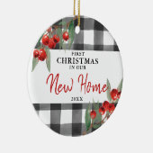 Eerste Kerstmis in ons nieuwe thuisnetwerk, persoo Keramisch Ornament (Rechts)