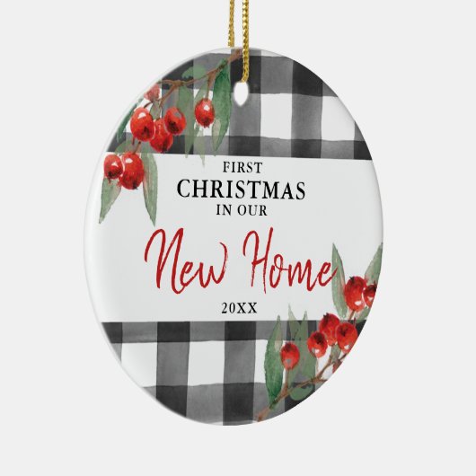 Eerste Kerstmis in ons nieuwe thuisnetwerk, persoo Keramisch Ornament (Rechts)