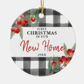 Eerste Kerstmis in ons nieuwe thuisnetwerk, persoo Keramisch Ornament (Voorkant)