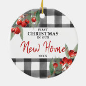 Eerste Kerstmis in ons nieuwe thuisnetwerk, persoo Keramisch Ornament (Achterkant)