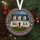 Eerste Kerstmis in onze New Home Brown Custom Phot Ornament