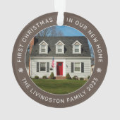 Eerste Kerstmis in onze New Home Brown Custom Phot Ornament (achterkant)