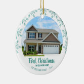 Eerste Kerstmis in onze New Home Foto Keramisch Ornament (Rechts)