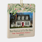 Eerste Kerstmis in onze New Home Greenerfoto Keramisch Ornament (Rechts)