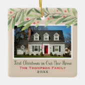 Eerste Kerstmis in onze New Home Greenerfoto Keramisch Ornament (Voorkant)