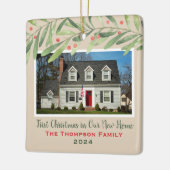 Eerste Kerstmis in onze New Home Greenerfoto Keramisch Ornament (Links)