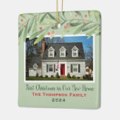 Eerste Kerstmis in onze New Home Greenerfoto Keramisch Ornament (Links)