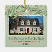 Eerste Kerstmis in onze New Home Greenerfoto Keramisch Ornament (Voorkant)