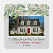 Eerste Kerstmis in onze New Home Greenerfoto Metalen Ornament (Voorkant)